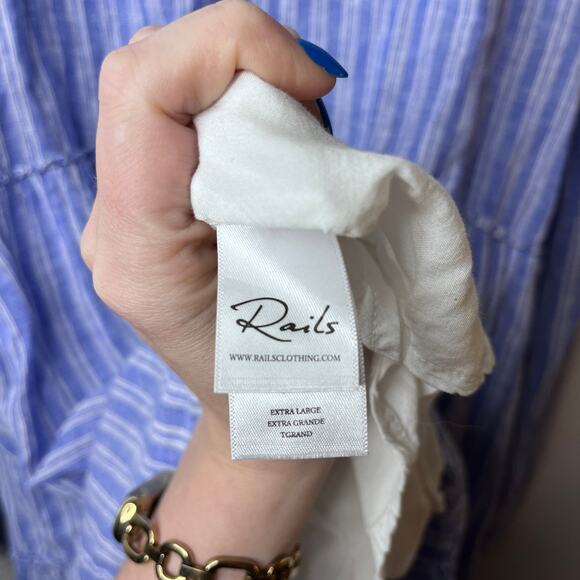 Rails Everly Ludlow Stripe Linen Blend Long Sleeve Mini Dress - Picture 5 of 11